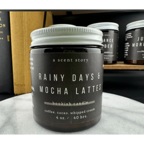 Bookish 4oz. Candle - Rainy Days and Mocha Lattes - Picture 1 of 4